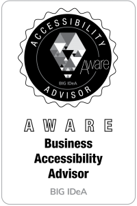 Aware Level Business Accessibiltiy Advisor Badge for BIG IdeA