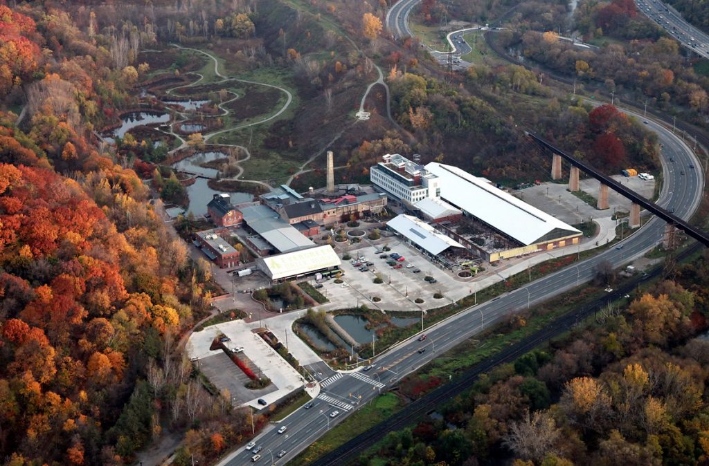 Aerial view of Evergreen Brick Works